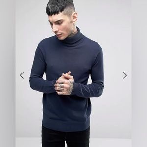 Brave Soul Roll Neck Sweater Navy blue - Small